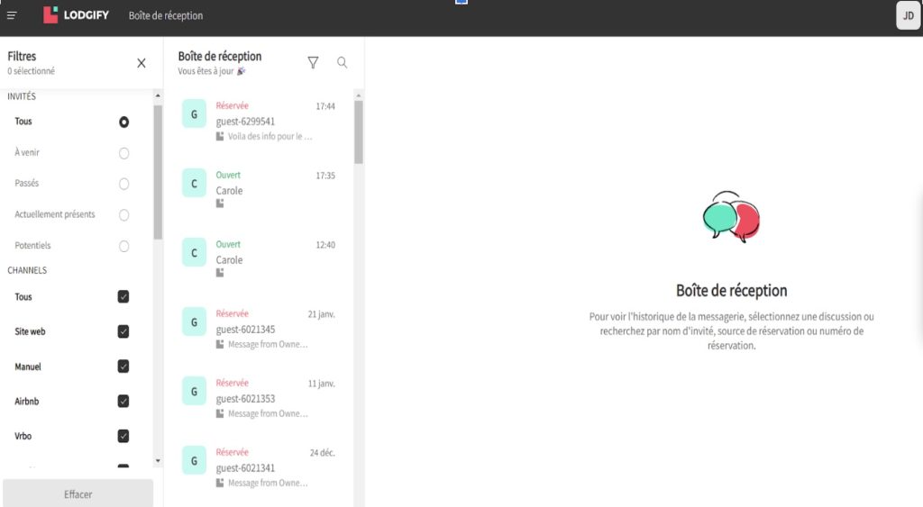 Messagerie Lodgify